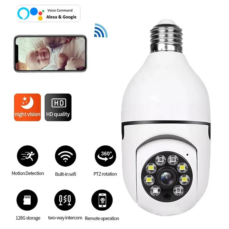 Bulb WiFi Surveillance Security Camera